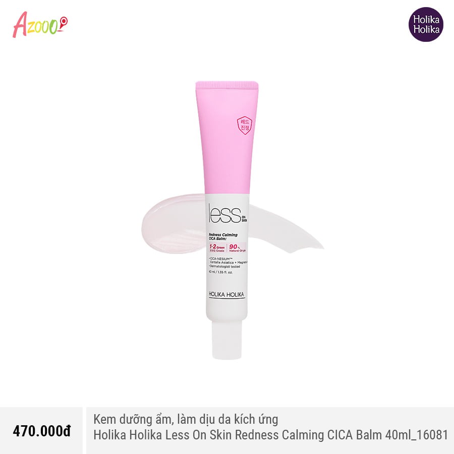 Kem dưỡng ẩm, làm dịu da kích ứng Holika Holika Less On Skin Redness Calming CICA Balm 40ml