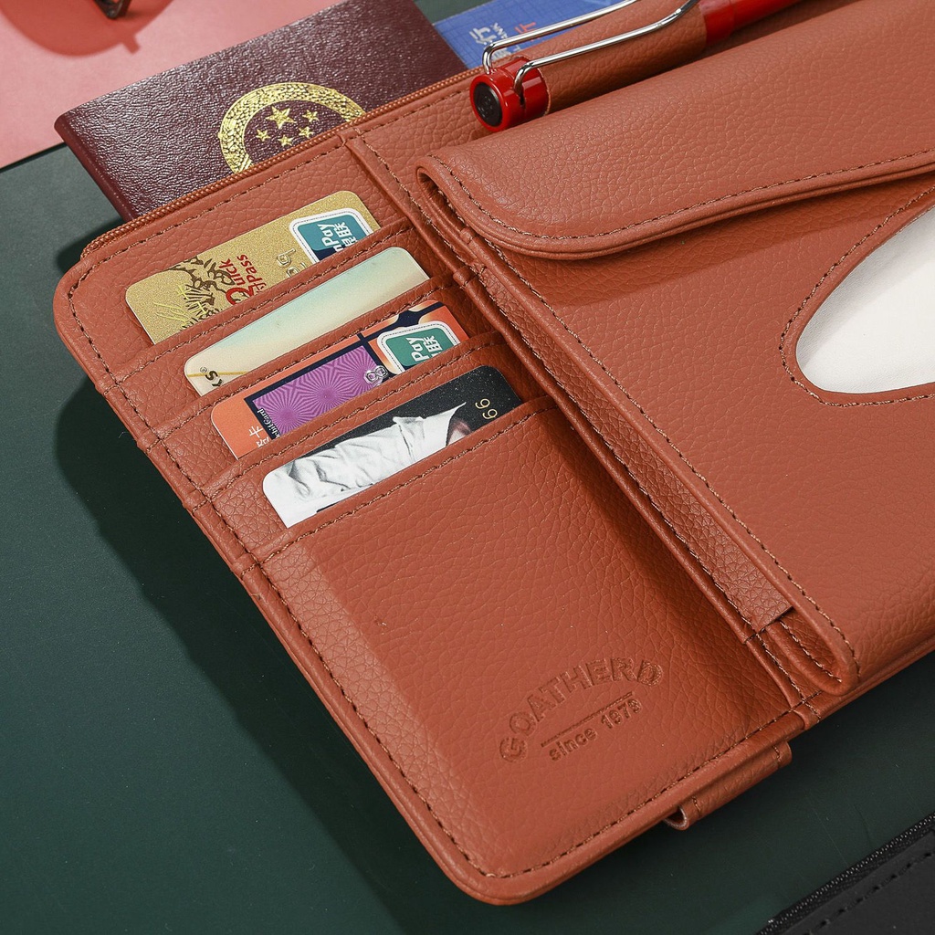 Giá Nhà Máy] Hộp Đựng Khăn Giấy Treo Tấm Che Nắng Đa Năng Cho Xe Hơi