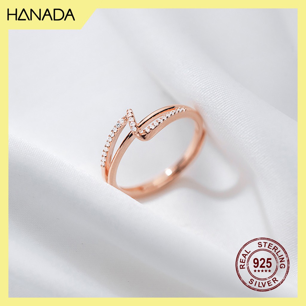 Nhẫn Bạc 925 Hanada N1234.R.2.S.240.0644 Chữ Z Đá N8