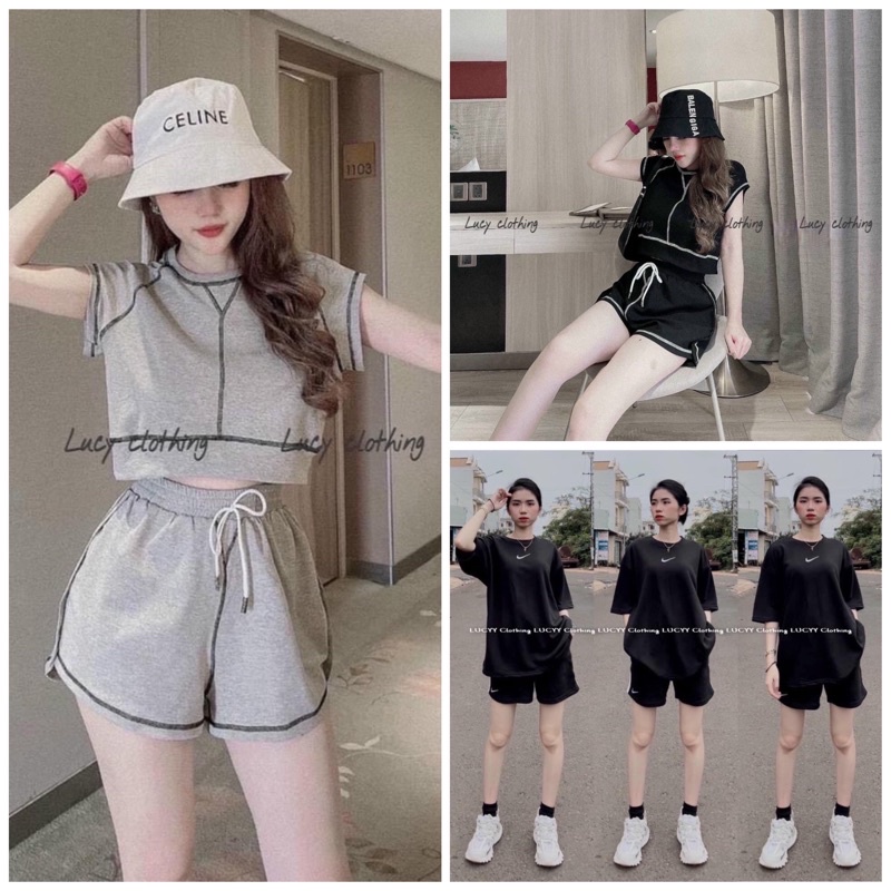 Set thể thao đen ngắn