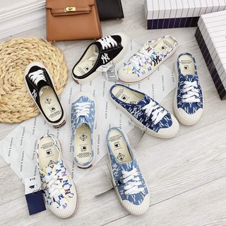 Giày Thể Thao Đạp Gót,Giày Sneaker Sục NY đen trắng,mới nhất,hót nhất