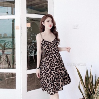 Đầm 2 dây hoa