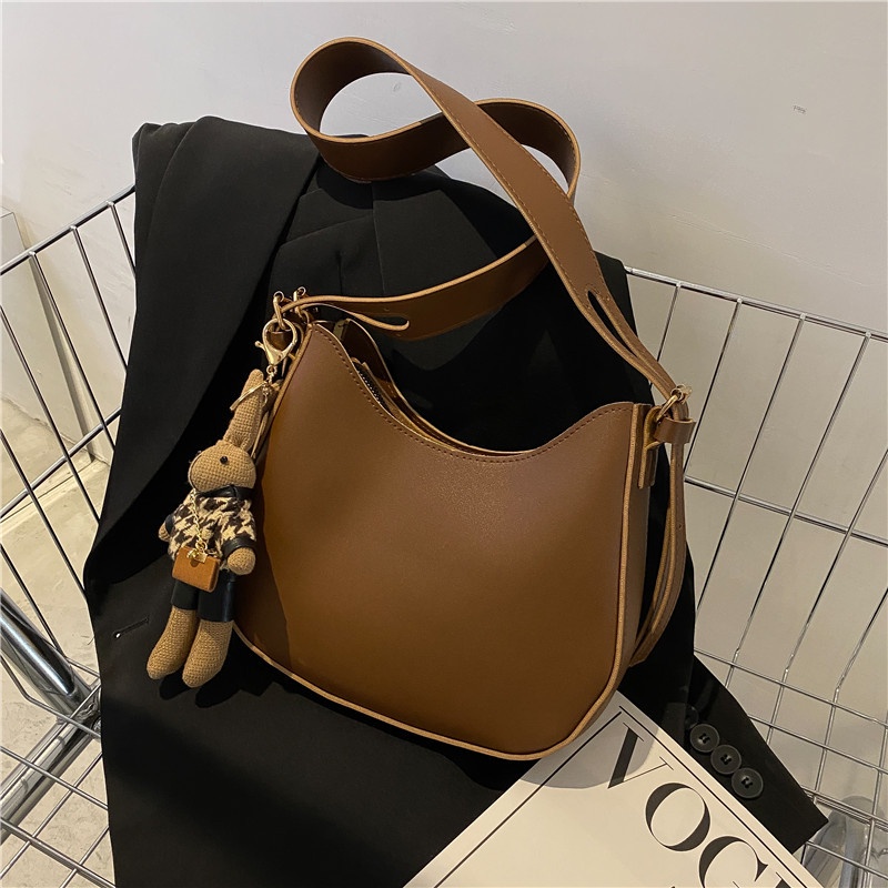 Túi Đeo Chéo Màu Trơn Thời Trang Thu Đông Mới Cho Nữ