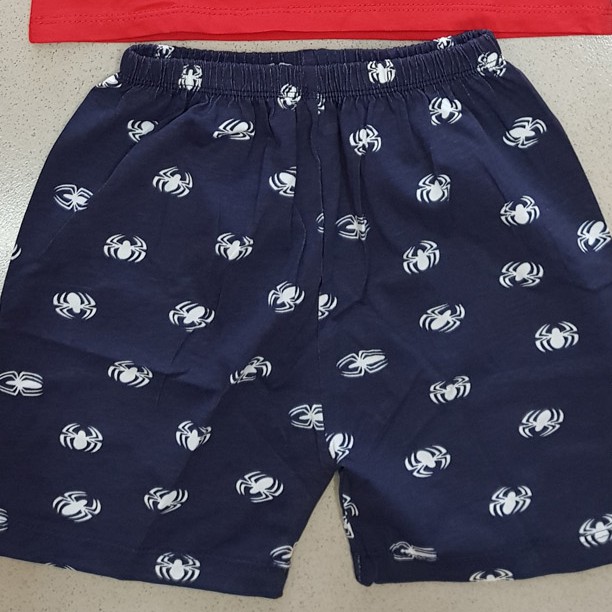 Bộ thun cotton lạnh in thấm người nhện spiderman mát rượi mùa hè