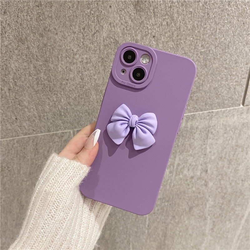 Ốp lưng ip pro camera màu tím hoạ tiết nơ tím dành cho ip 12pm 13pm 14pm 15pm - TENCASESHOP