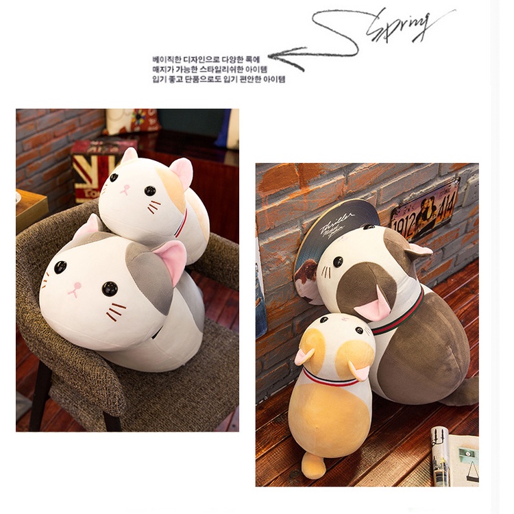 Mèo Nhồi Bông Mềm Mại Phong Cách Mới Làm Quà Tặng Sinh Nhật Tùy Chỉnh Cho Bé