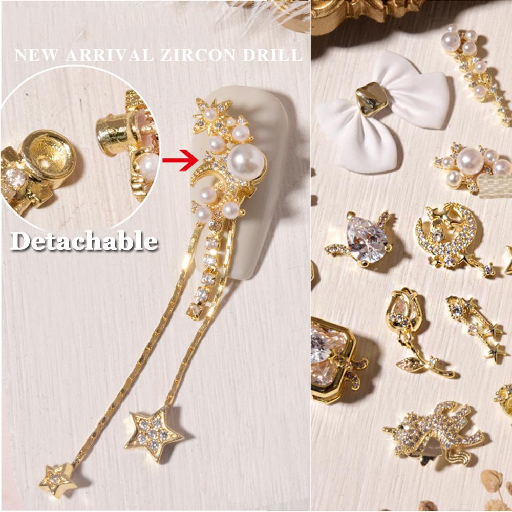 Hình Dán Móng Tay NORMAN 3D|Phụ Kiện Trang Trí Móng Tay Hình Nơ Đính Đá Lấp Lánh