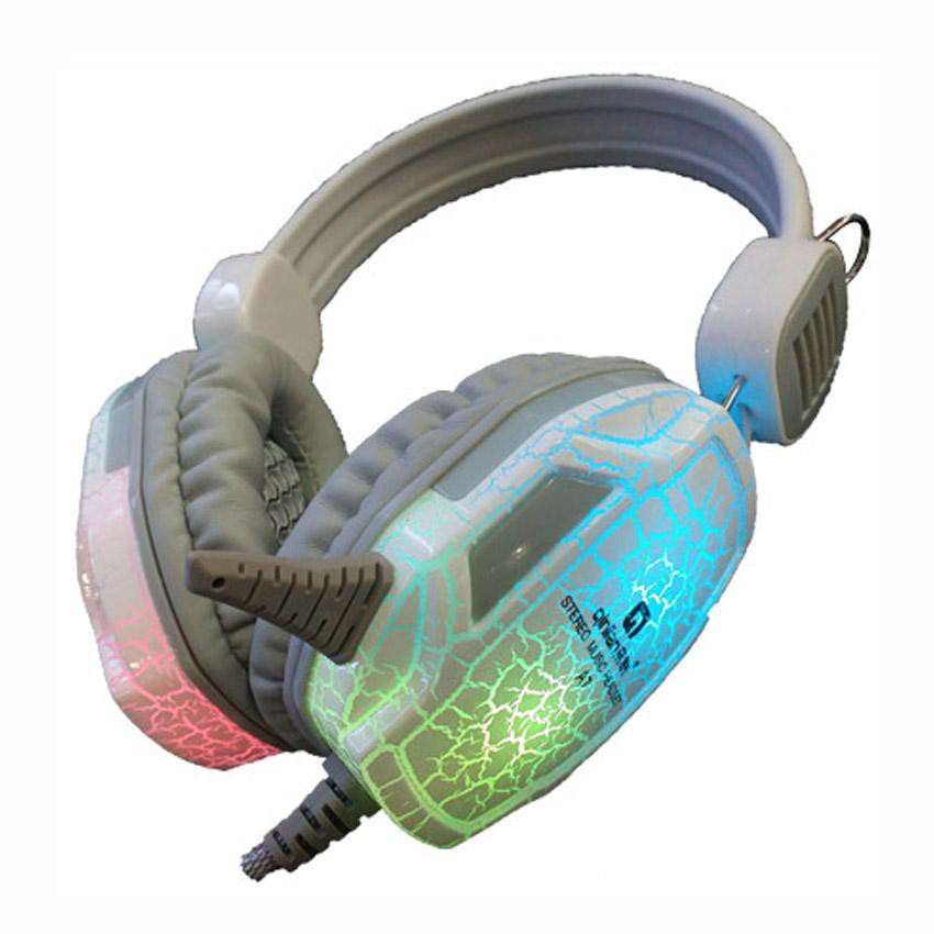 Tai nghe chụp tai headphone siêu trâu Qinlian A7 có led dây to 7 ly, led màu chuyên game cho phòng net
