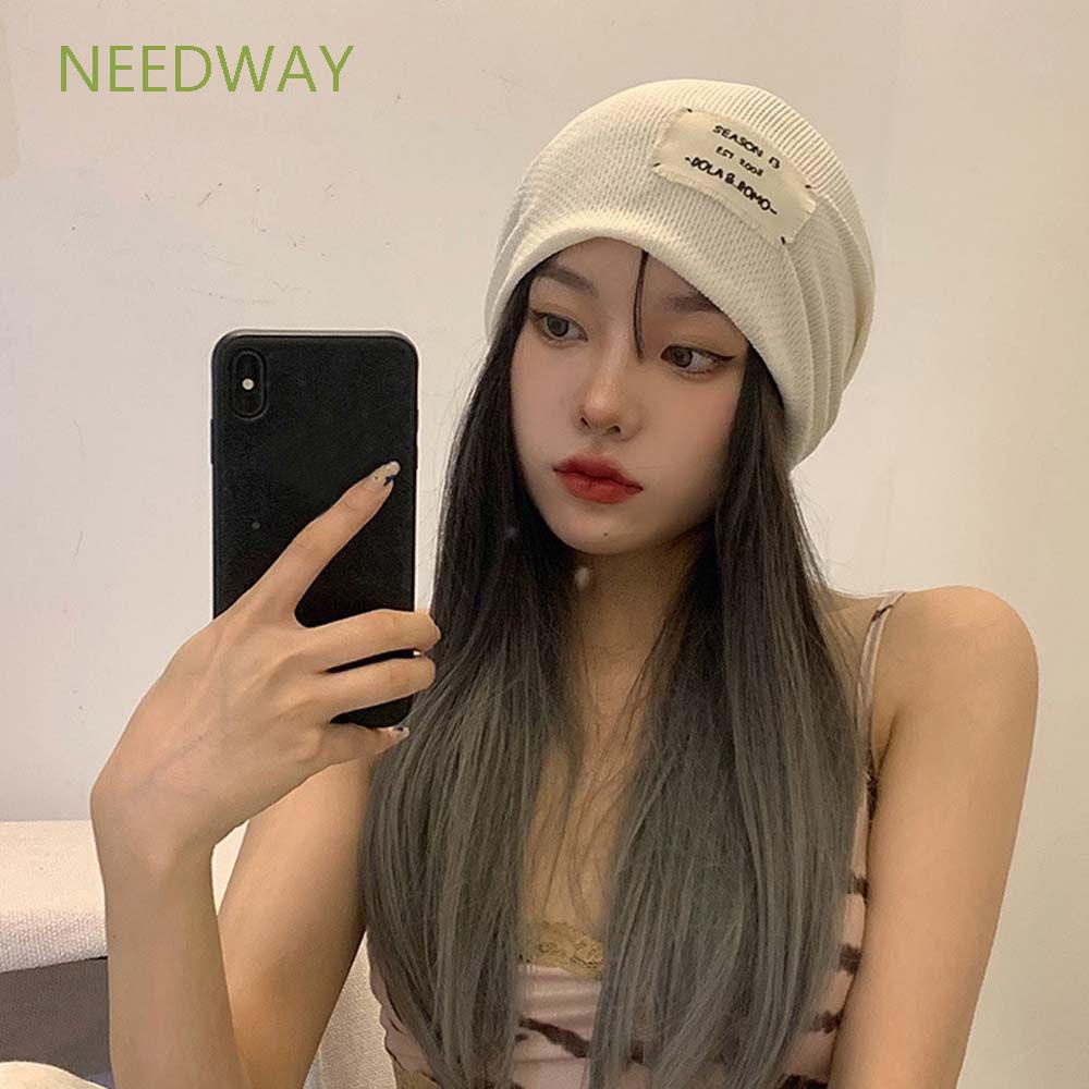 Mũ beanie thoáng khí kẻ sọc in chữ phong cách hip hop thời trang cho nam