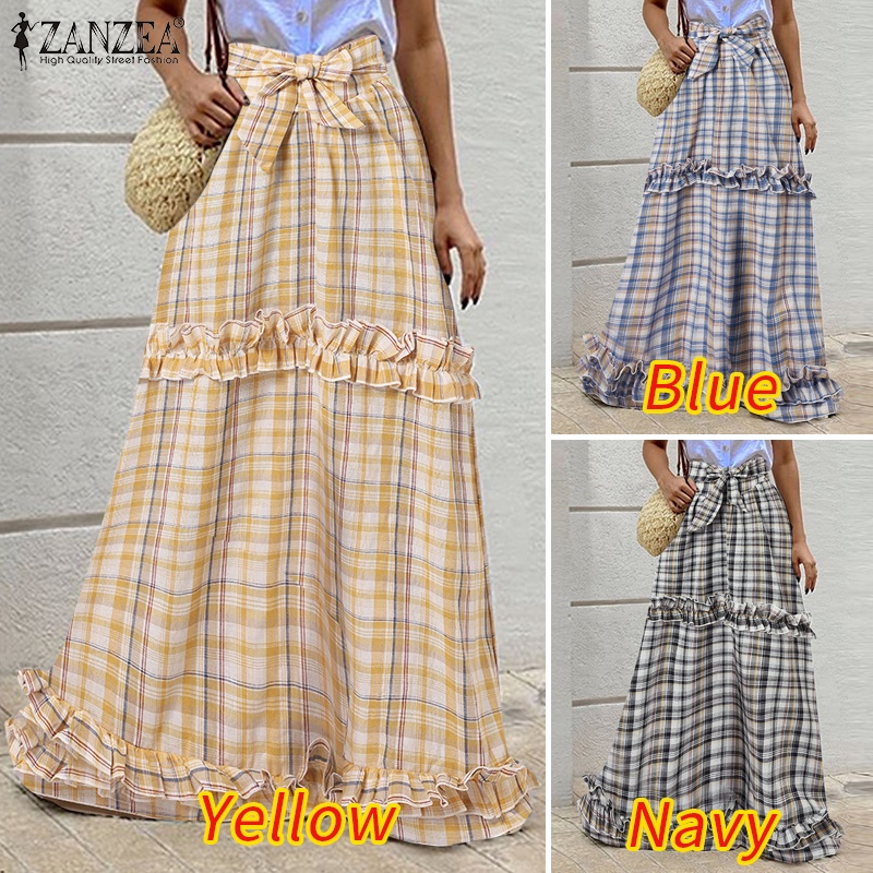 Zanzea Chân Váy Dài Lưng Cao Phong Cách Đường Phố Châu Âu