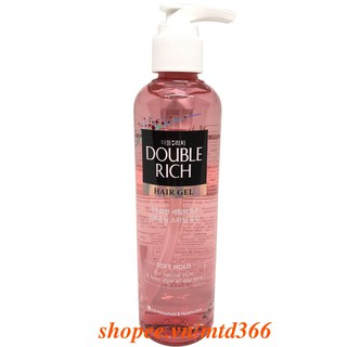 Gel Tạo Kiểu Tóc 250ml Double Rich Hair Gel Sorf Hold Dưỡng Tóc Và Giữ Nếp Tự Nhiên