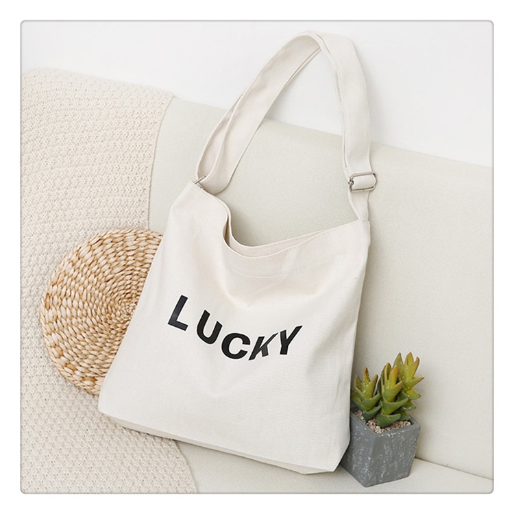 Túi Xách Canvas Cỡ Lớn In Chữ Thời Trang Cho Nữ Sinh