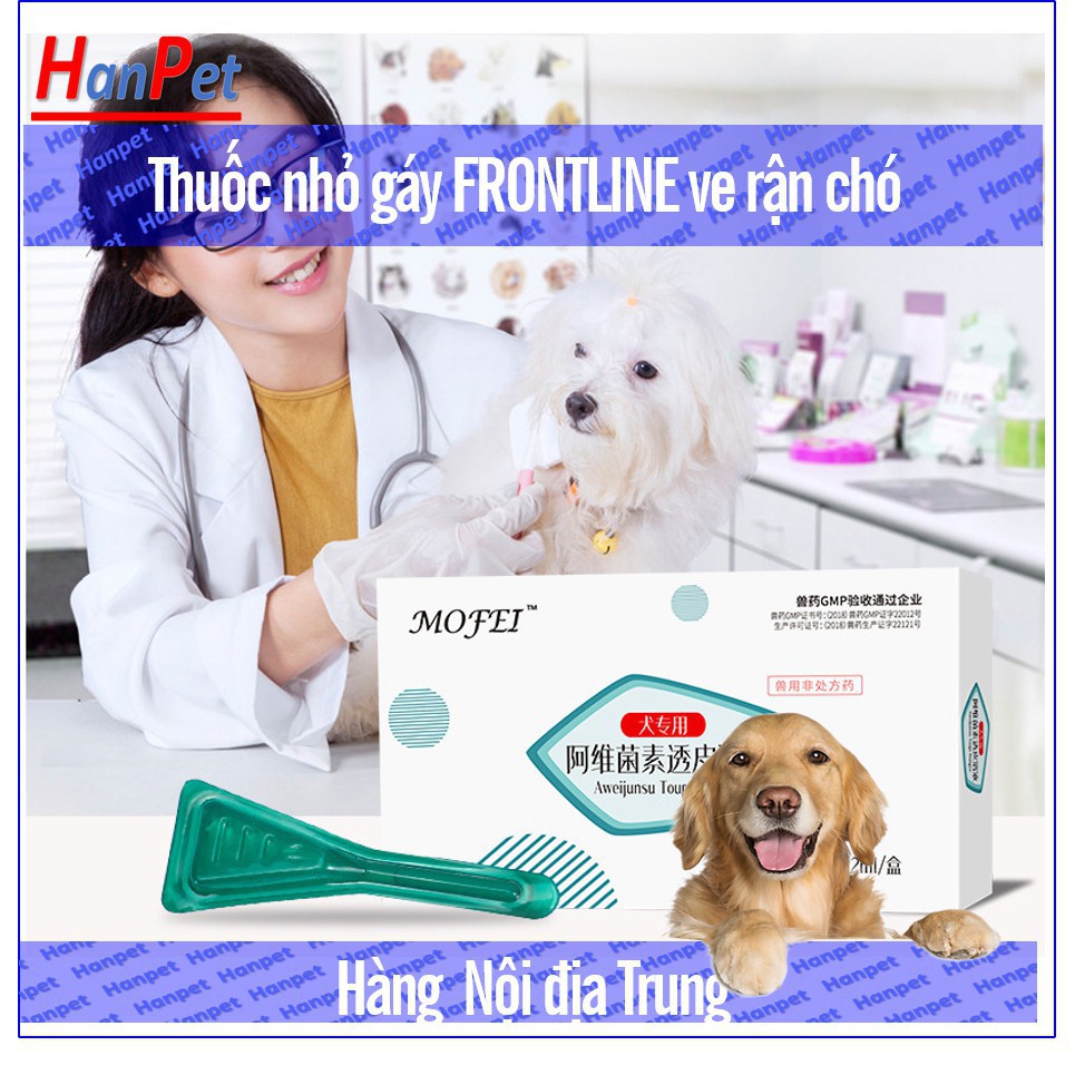 GoVap-  FRONTLINE ((nội địa và pháp) - 1 ống nhỏ gáy trị ve rận thú cưng  (dùng cho chó và mèo) làm sạch bọ chét rận tai