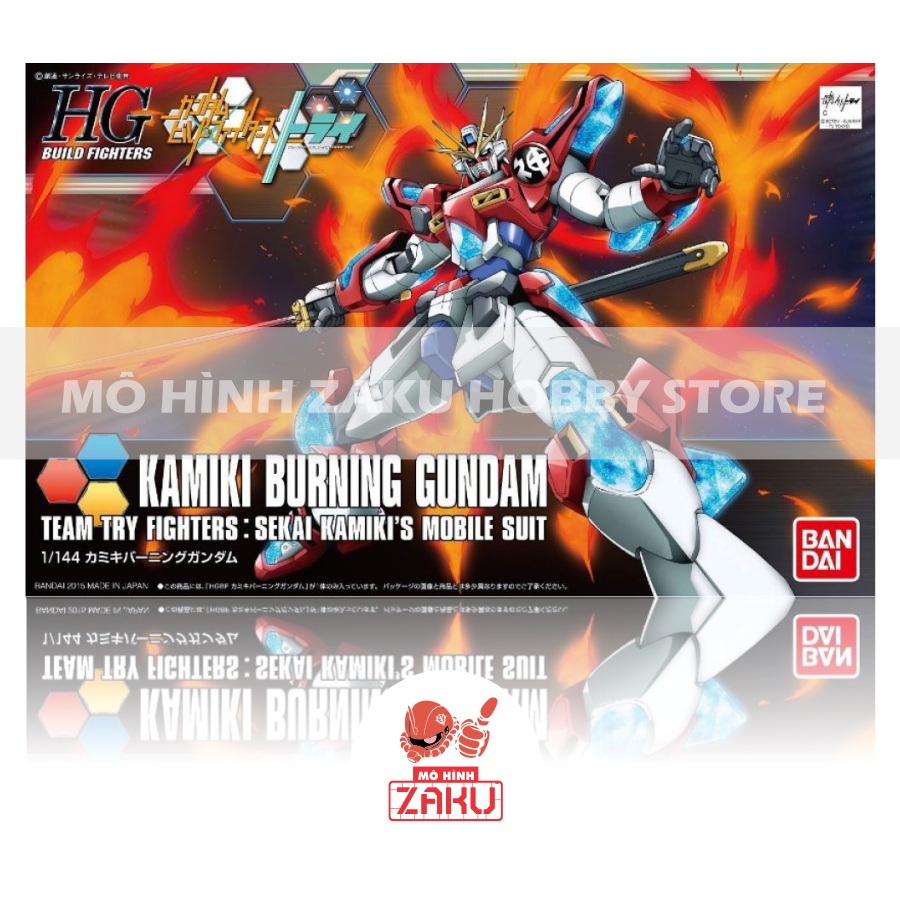 (New - hộp hơi móp) Mô hình lắp ráp gundam Bandai HG BF 1/144 Kamiki Burning Gundam