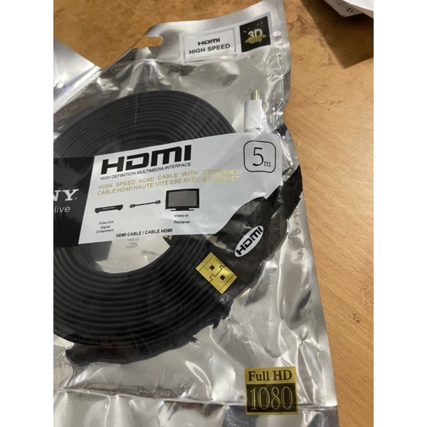 Dây Cáp Hdmi Sony 5m dẹt màu đen