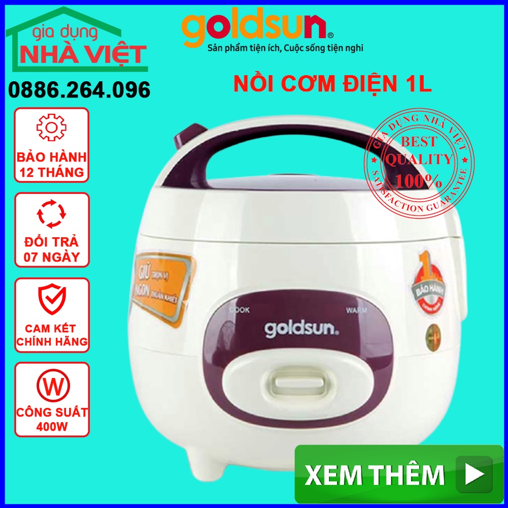 Nồi cơm điện GOLDSUN, Nồi điện chính hãng 1 lít công suất 400W bảo hành 12 tháng đổi trả miễn phí trong 15 ngày 10101134