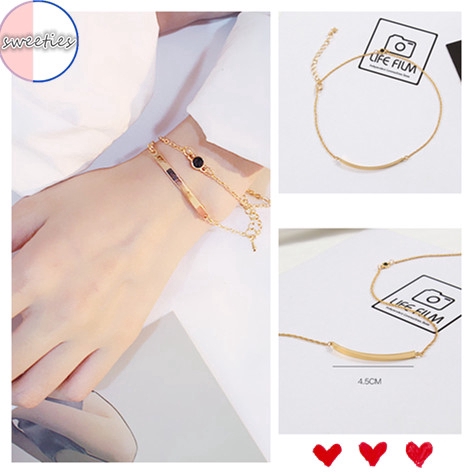 Vòng Đeo Tay Mạ Vàng Hình Mặt Cười Phong Cách Hàn Quốc Cho Nữ