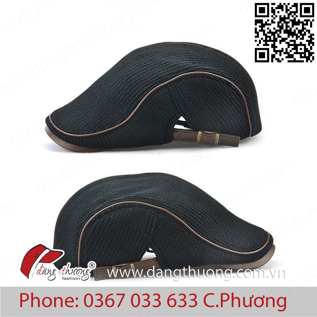 [SHIP HOẢ TỐC ] [CÓ SẴN] Mũ nón cóc bere beret mỏ vịt nam thời trang cao tuổi trung niên chất liệu len dệt kim viền da