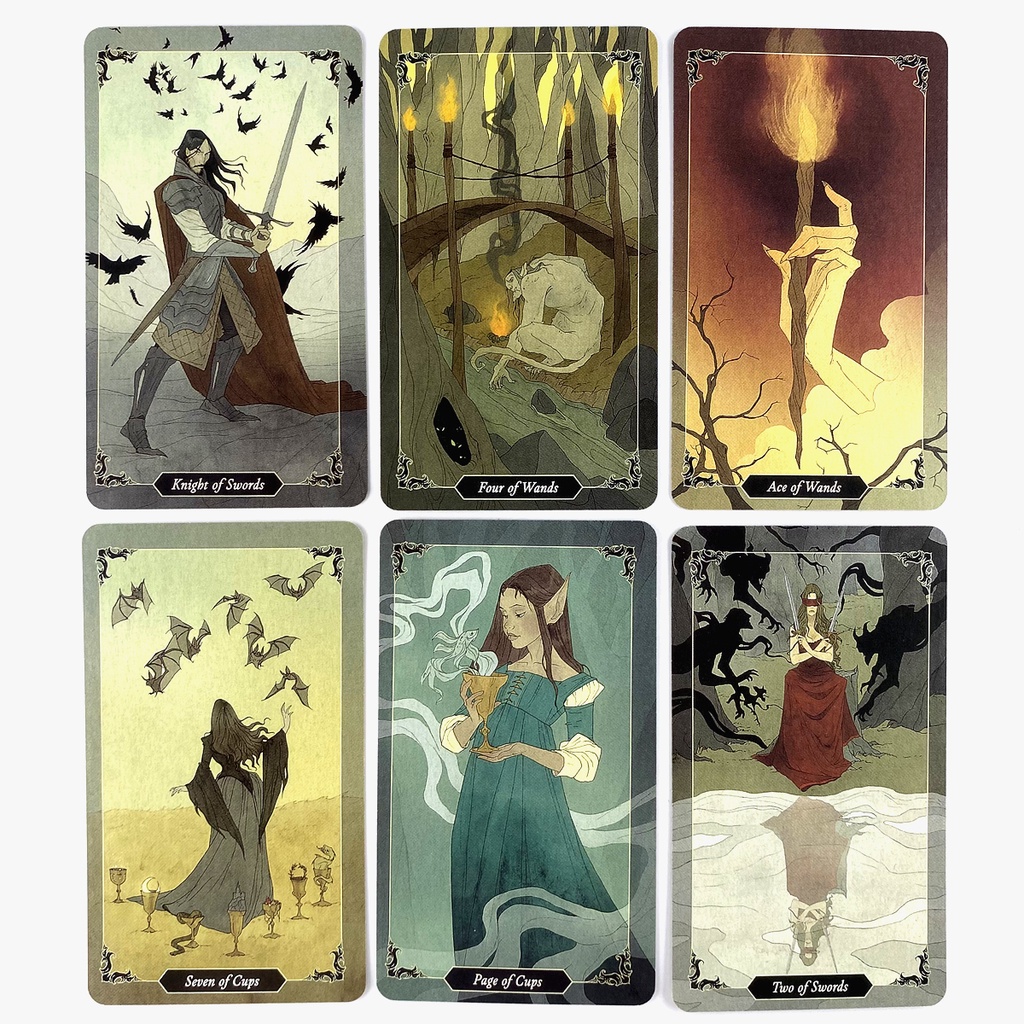 Bộ Bài Tarot Bằng Gỗ Đen Kèm Sách Hướng Dẫn