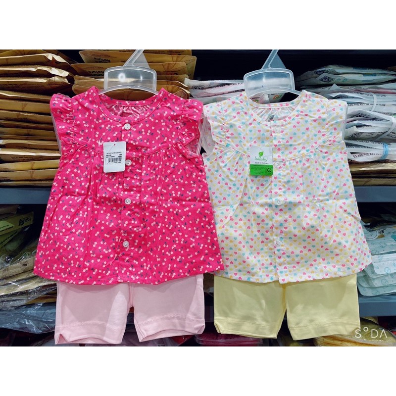 [LULLABY] Bộ cộc tay bé gái cotton Poplin Lullaby cao cấp