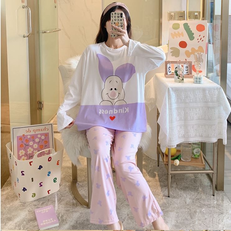 Đồ Ngủ Nữ Dài Tay Đồ Bộ Nữ Cao Cấp Thu Đông Cotton ELINA DN01 | BigBuy360 - bigbuy360.vn