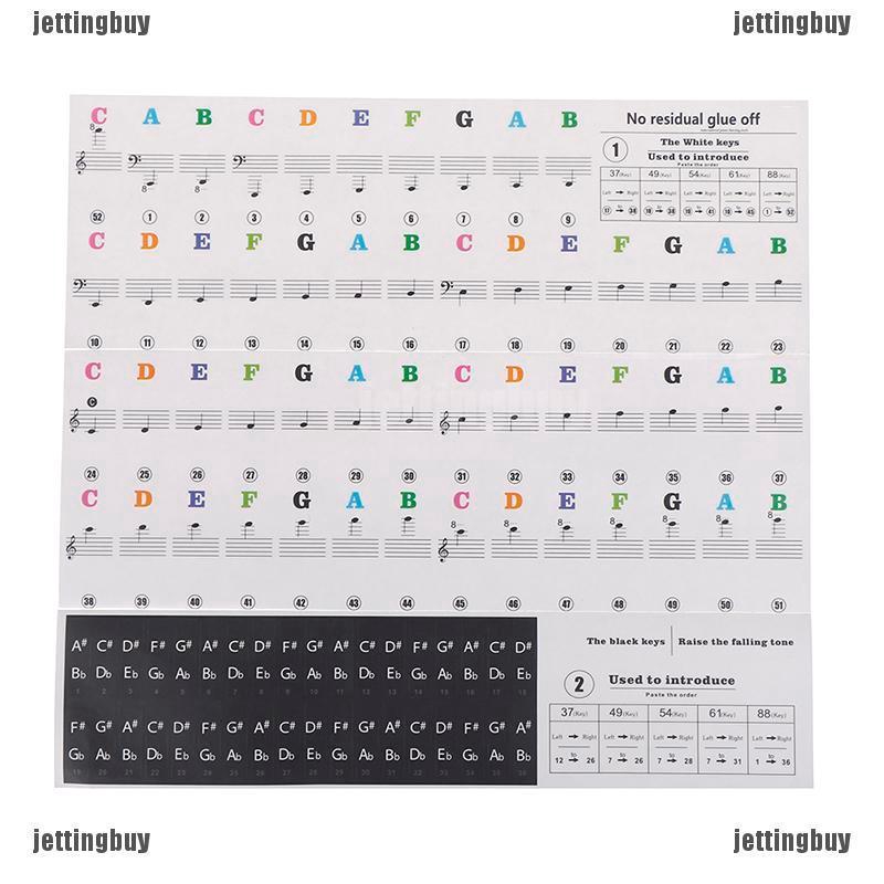 JETTING Sticker dán phím đàn piano và dòng chữ cho 49 61 76 88