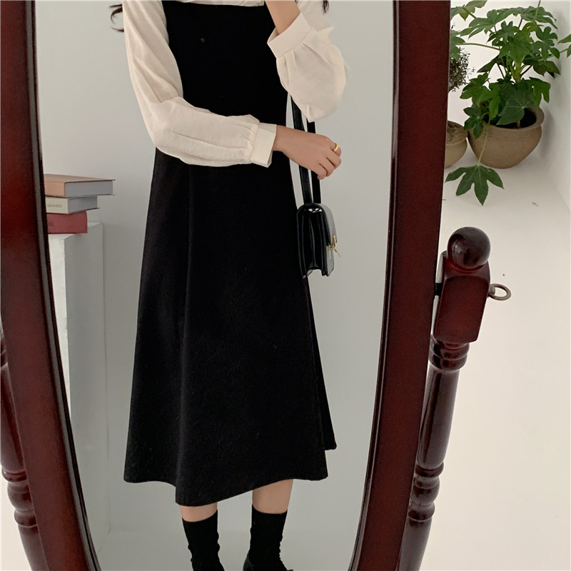 Bộ Áo Kiểu Cổ Búp Bê + Đầm Không Tay Thời Trang Cho Nữ 36919