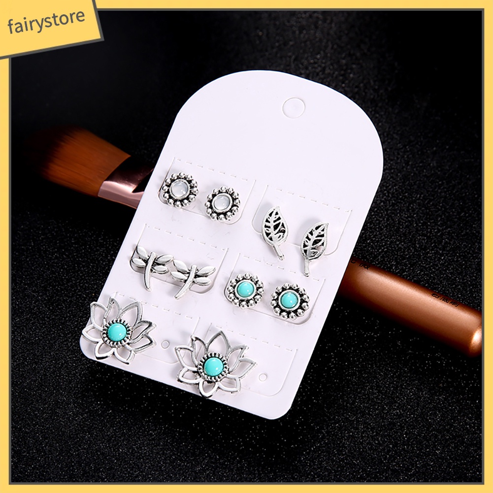 Set 5 Đôi Bông Tai Nhiều Kiểu Xinh Xắn Đáng Yêu Cho Nữ