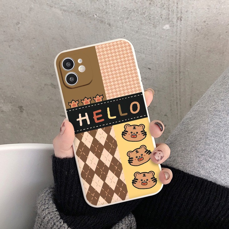 CASE iphone Caro Sọc Nâu 7plus/8/8plus/x/xr/xs/11/12/13/pro/max/plus/promax/6/6splus/7 ốp iphone vuông bảo vệ cam