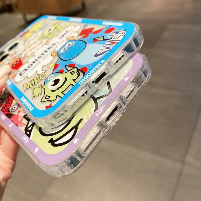 Cute Casing Xiaomi Mi 11T 11 10T 9 8 A3 A2 SE POCO M4 M3 5G Note 10 Lite Pro 5G 9T K20 Monsters University Sulley Mike graffiti Straight Edge Airbag Shockproof Full Clear Soft Phone Back Case Cover HLE 07