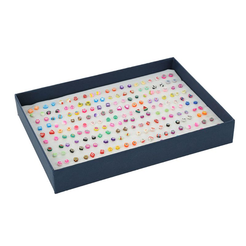 Set 100 cặp bông tai nhựa mini mềm hình trái cây xinh xắn