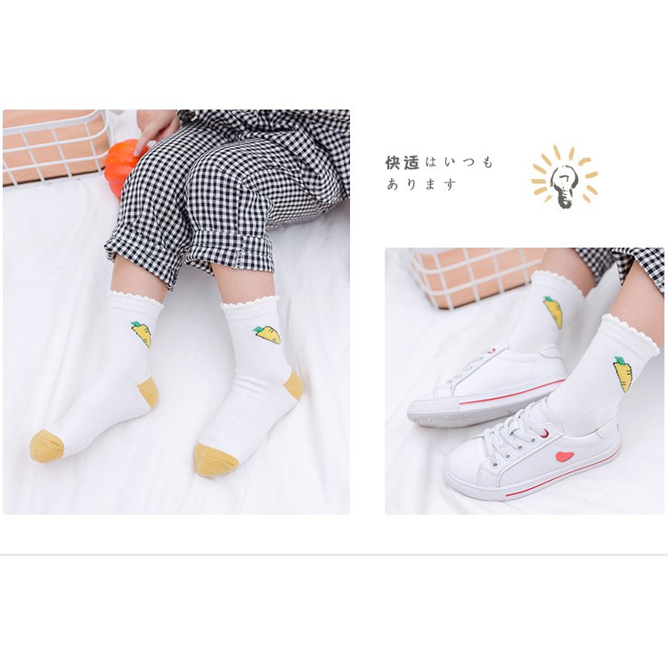 Set 5 Đôi Vớ Cotton Đàn Hồi Thoáng Khí Họa Tiết Hoạt Hình Cho Bé