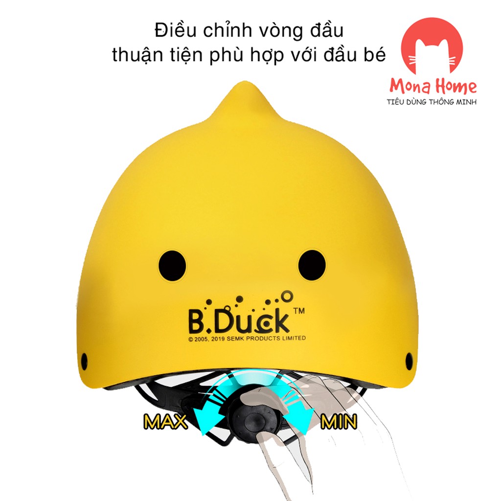 Mũ bảo hiểm vịt vàng B.Duck bảo vệ đầu cho trẻ em, Nón bảo hiểm cho bé đi xe, tập đạp xe, lướt ván an toàn