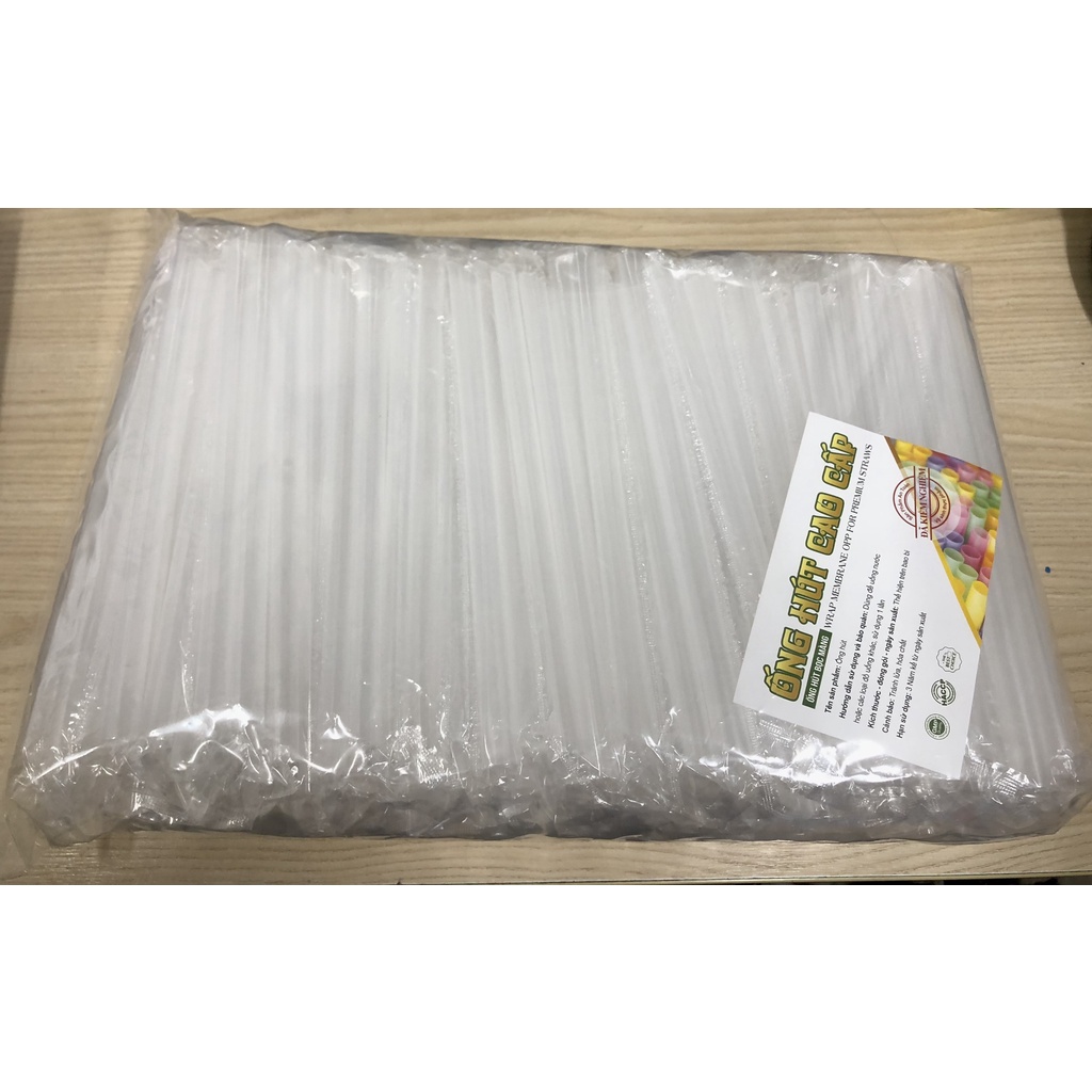 Ống Hút Nhựa Trong Suốt - Nhọn - Thẳng Phi 12, Ống Hút Trân Châu, Thạch, Topping..., Ống Hút Cao Cấp (1 bịch)
