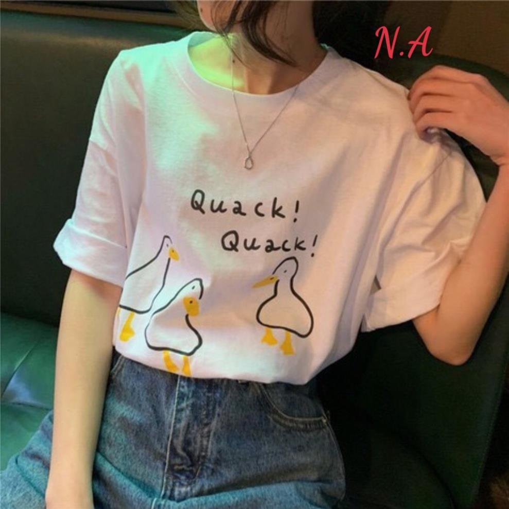 Áo phông hè OVERSIZE dáng rộng in hình Vịt Quack!Quack! cực dễ thương phù hợp cho cả nam và nữ