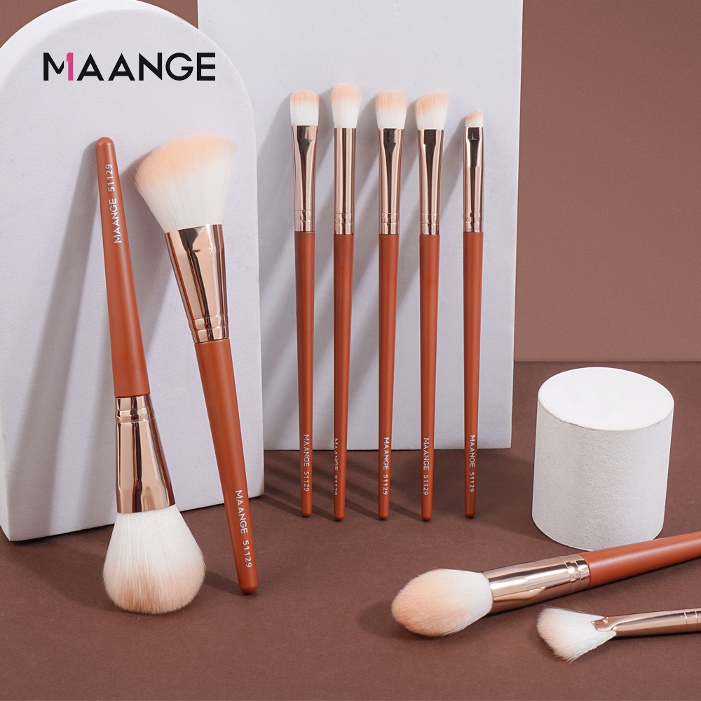 Set 9 cọ trang điểm MAANGE tán phấn phủ má hồng phấn mắt tạo khối tiện lợi