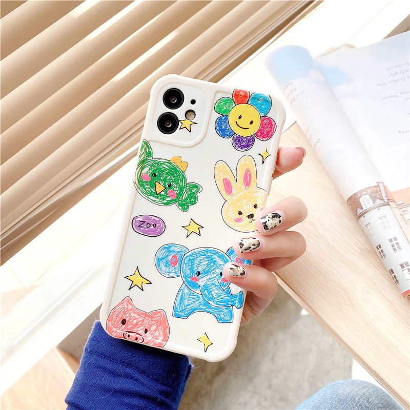 Ốp lưng iphone Vườn thú IMD dày dặn viền nổi 5/5s/6/6plus/6s/6splus/7/7plus/8/8plus/x/xr/xs/11/12/pro/max/plus/promax | BigBuy360 - bigbuy360.vn