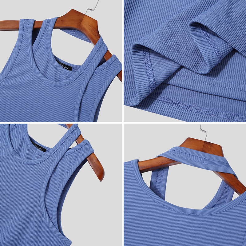 Áo Thun Ba Lỗ Màu Sắc Đơn Giản Form Ôm Thời Trang Cho Nam