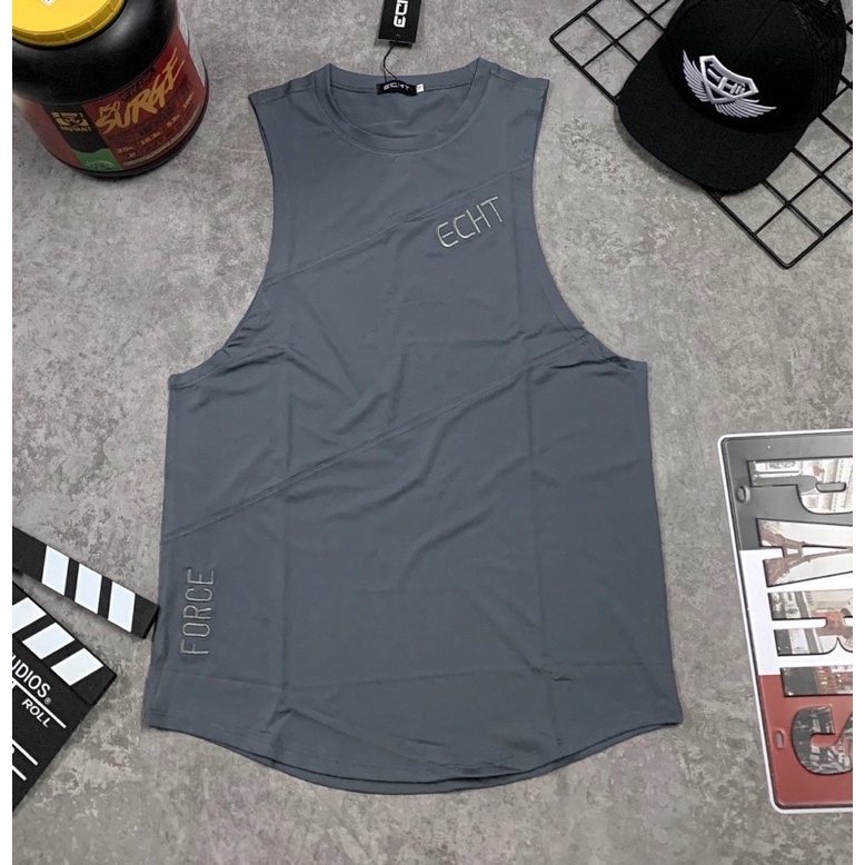 áo tank top gym nam ECHT,áo ba lỗ thun nam.