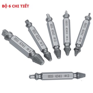 MŨI KHOAN ỐC GÃY BỘ 6 MŨI LOẠI BẠC HỘP ĐEN - 000650