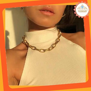 Vòng cổ dạng chuỗi xích màu vàng phong cách punk thời thượng dành cho nữ Tindary Store VC07