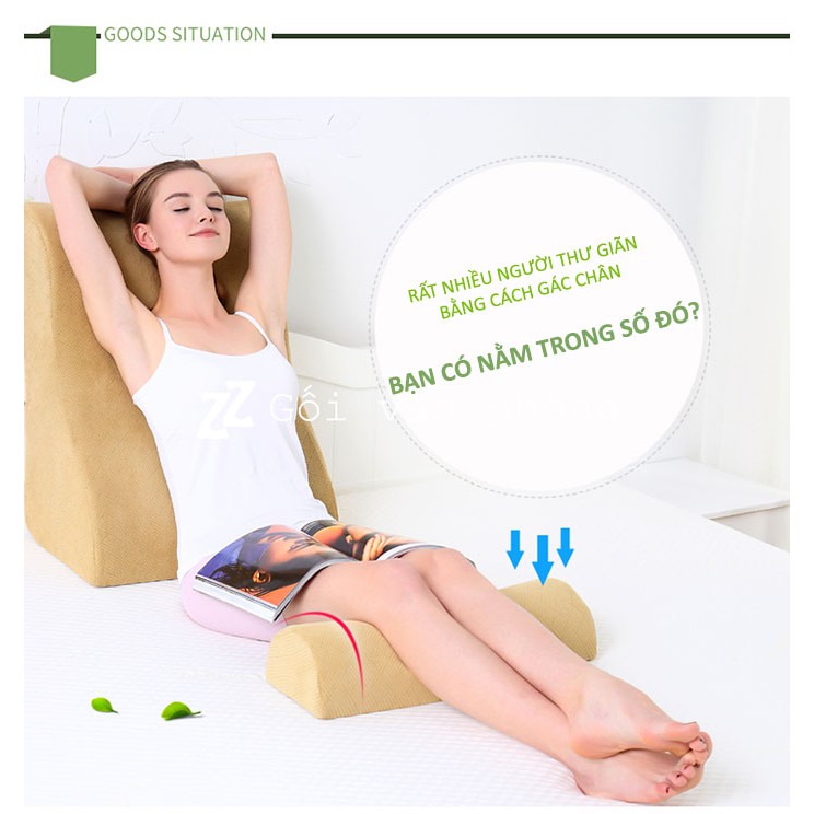 Gối bán nguyệt  dài kê lưng, chân cao su non GLN-02