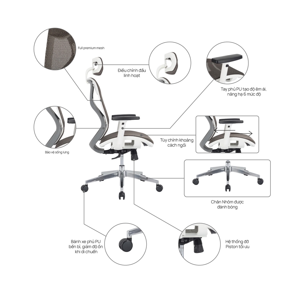 Ghế công thái học HyperWork HPW01