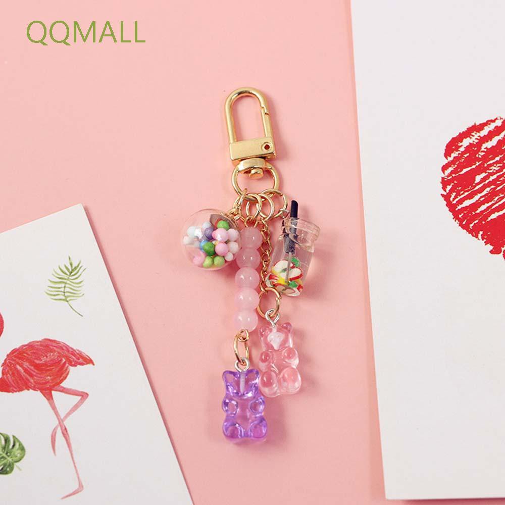 Móc Chìa Khóa Bằng Acrylic Nổi Hình Gấu / Trái Cây Nhiều Màu Dễ Thương Cho Nữ