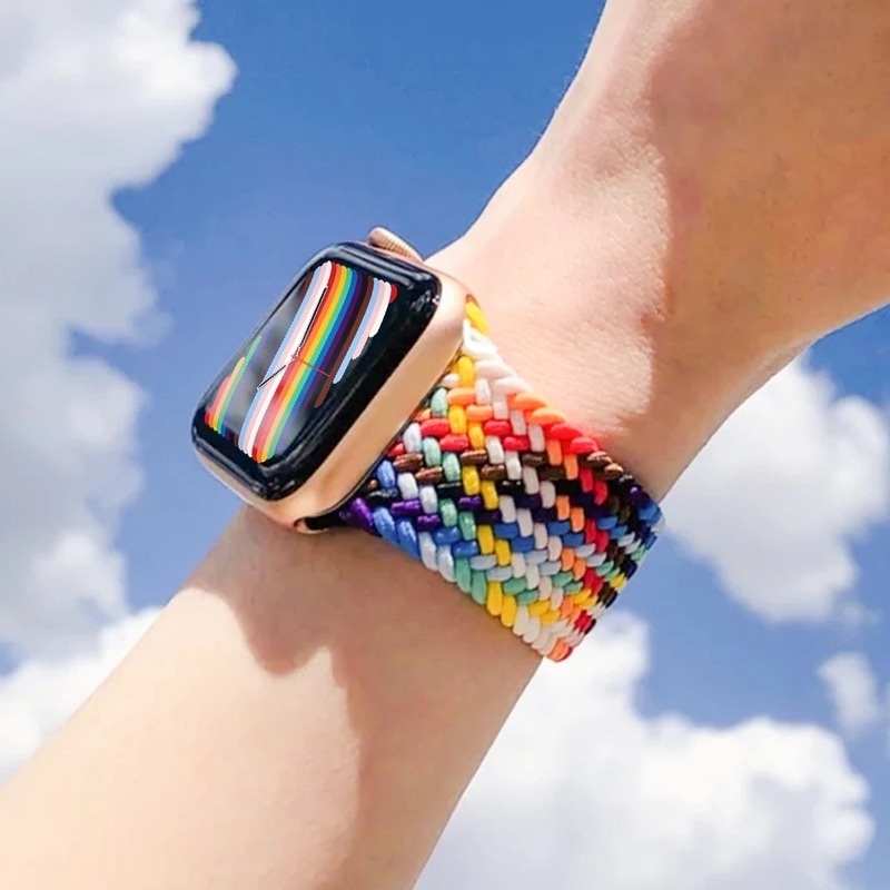 Dây Đeo Bằng Nylon Bện Cho Đồng Hồ Thông Minh Apple watch 45 41 40 44 38 42 MM iWatch Series 7 6 SE 5 4 3 2 1