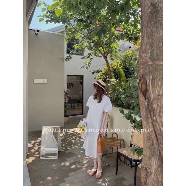 (Có Bigsize) Đầm Váy Sơ Mi Trắng Cổ Trụ Xếp Ly Tay Bí Phong Cách Ulzzang Hàn Quốc Mặc Du Lịch Cực Xinh | BigBuy360 - bigbuy360.vn