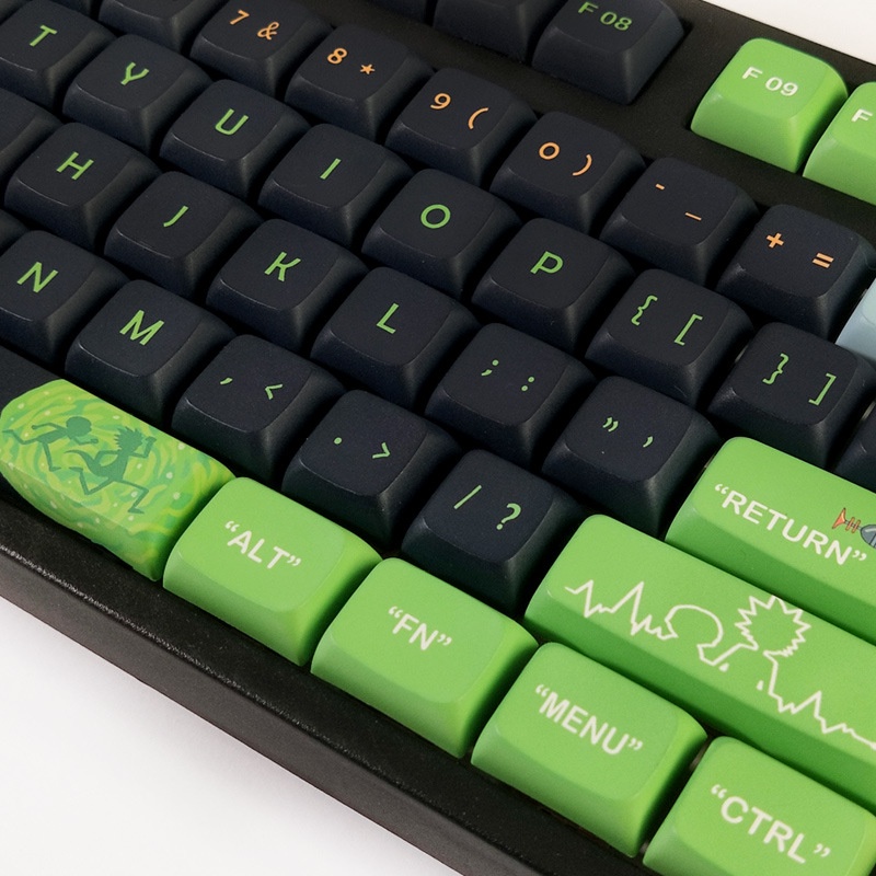 Rick và Morty Keycaps XDA Profile Anime dễ thương PBT Dye Sub Bàn phím cơ học Keycap