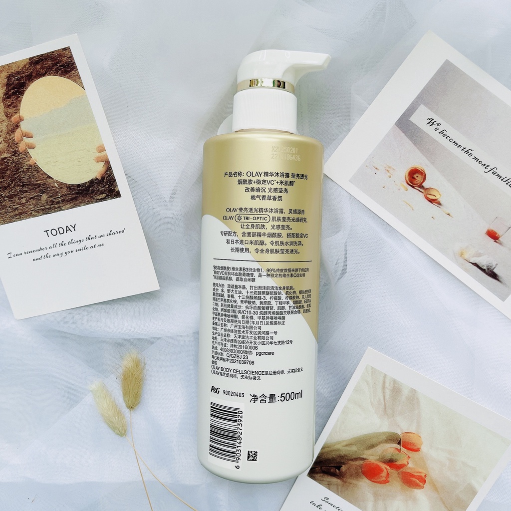 Sữa tắm dưỡng trắng mờ thâm Olay B3 + Brightening 500ml