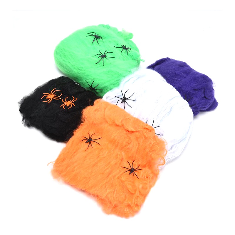 Mạng Nhện Giả Trang Trí Halloween Có Thể Kéo Dài