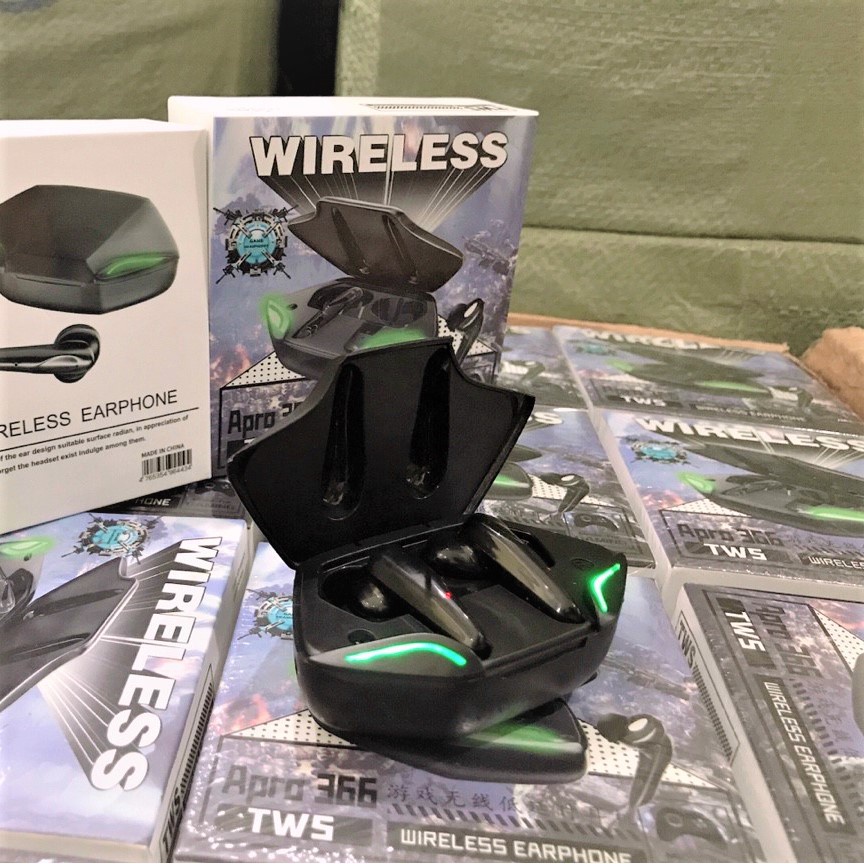 Tặng kèm găng tay chơi game Tai nghe Gaming Apro366 Tws Bluetooth 5.0 - Không dây có mic với độ trễ cực thấp